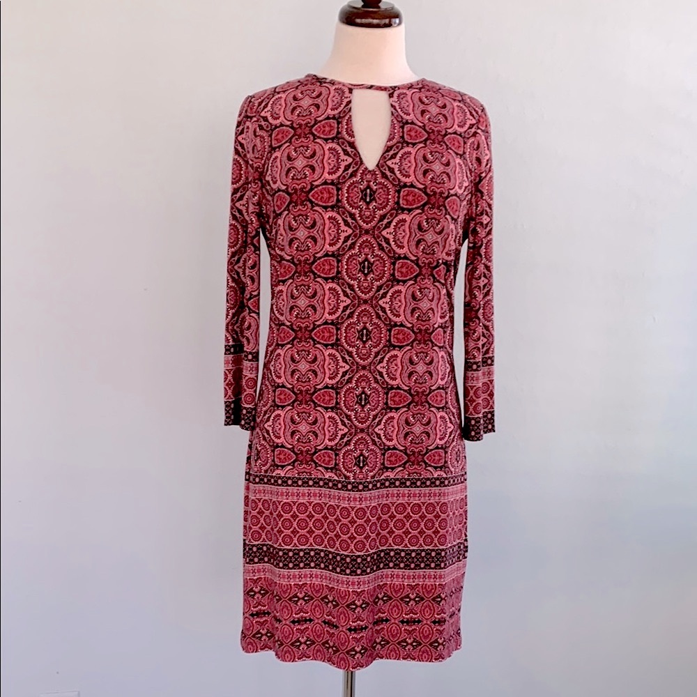 WHBM Keyhole Medallion Jersey Knit Dress